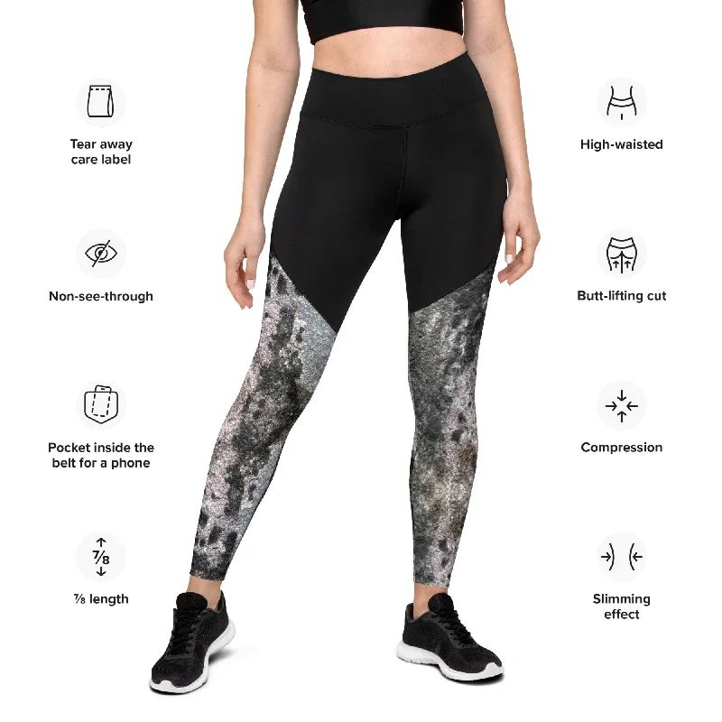 Final Clearance Mossy Rock Sports Leggings, control top, Commpression Fabric
