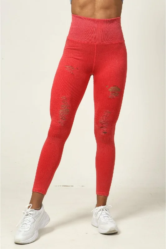 Low Prices Ripped Leggings - Vintage Coral