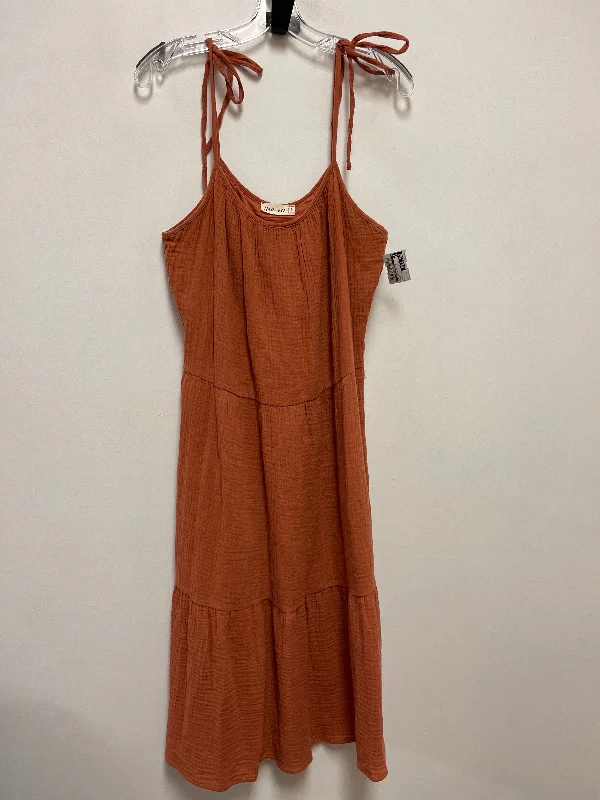 Midnight Madness Dress Casual Maxi By Clothes Mentor In Orange, Size: L