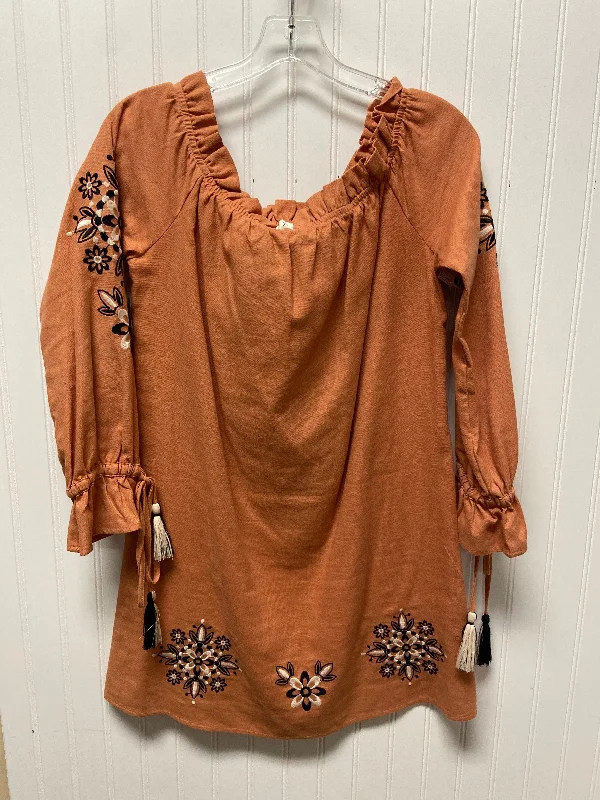 Clearance Sale Dress Casual Short By Ark And Co In Orange, Size: S