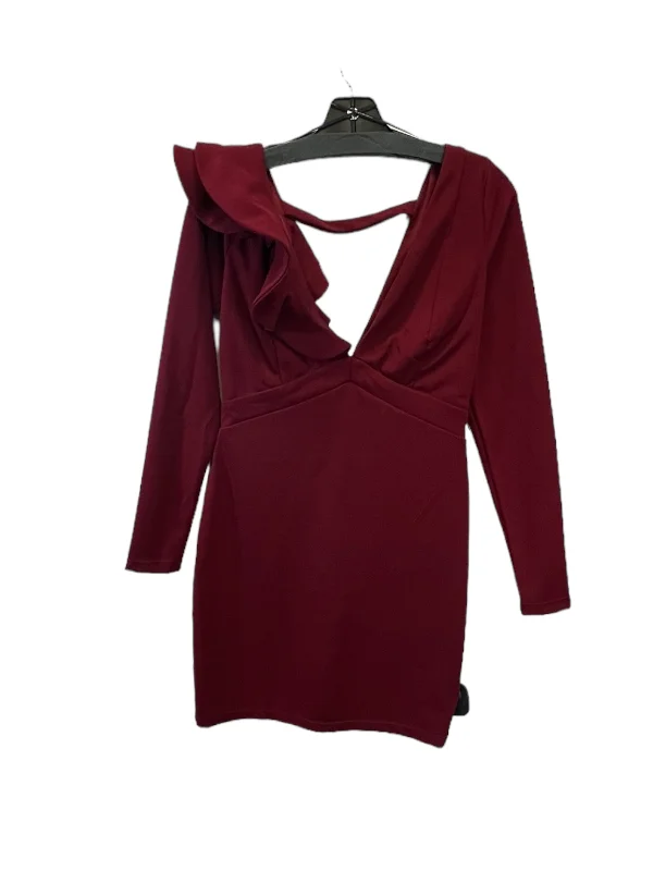 Overstock Dress Casual Midi By Symphony In Red, Size: M
