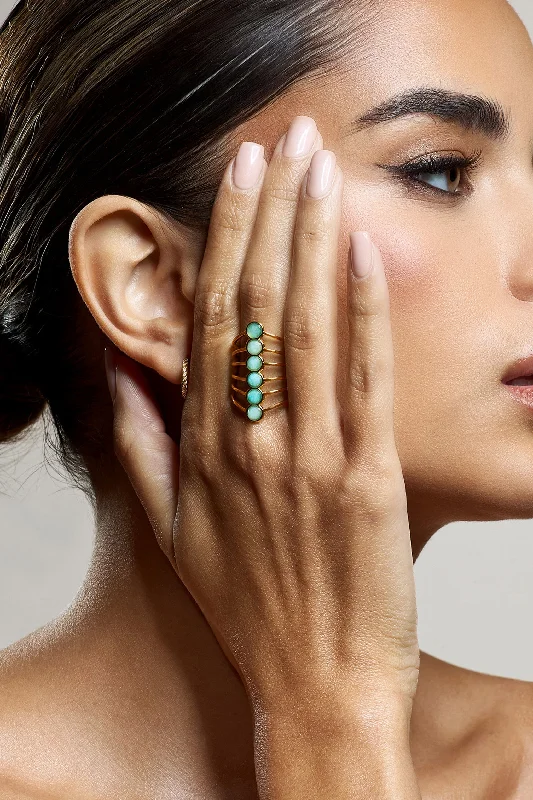 Special Price Cerys | Turquoise Stacked Statement Ring