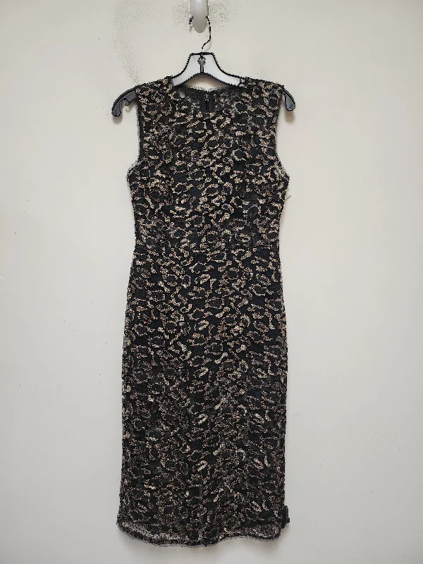 Deal Alert Dress Casual Midi By Bcbg In Black & Gold, Size: Xs