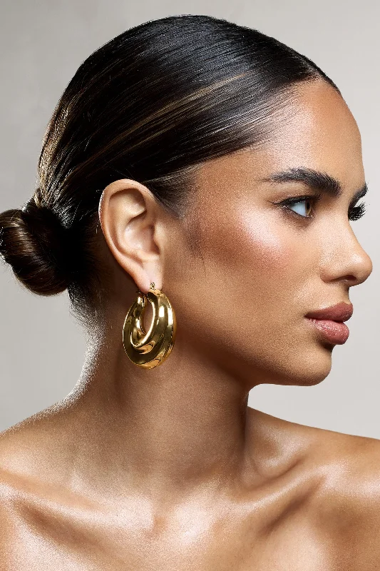 Clearance Items Iowa | Gold Chunky Statement Hoop Earrings