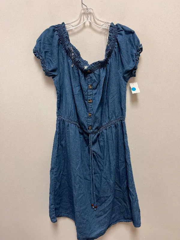 Quick Sale Dress Casual Short By Mph In Blue Denim, Size: 1x