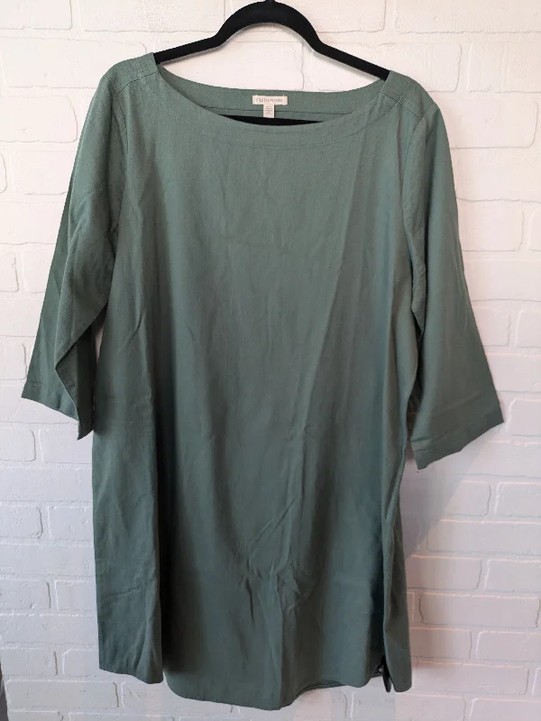 Limited Availability Dress Casual Short By Eileen Fisher In Green, Size: L