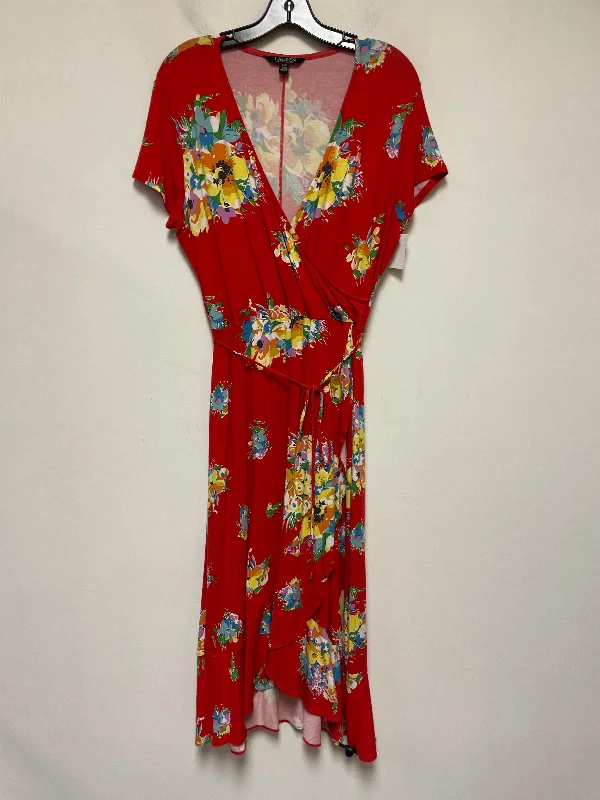 Act Fast Dress Casual Maxi By Lauren By Ralph Lauren In Floral Print, Size: L