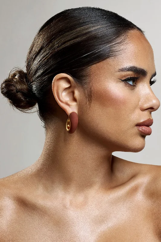 Mega Deal Lavern | Brown Chunky Hoop Earrings