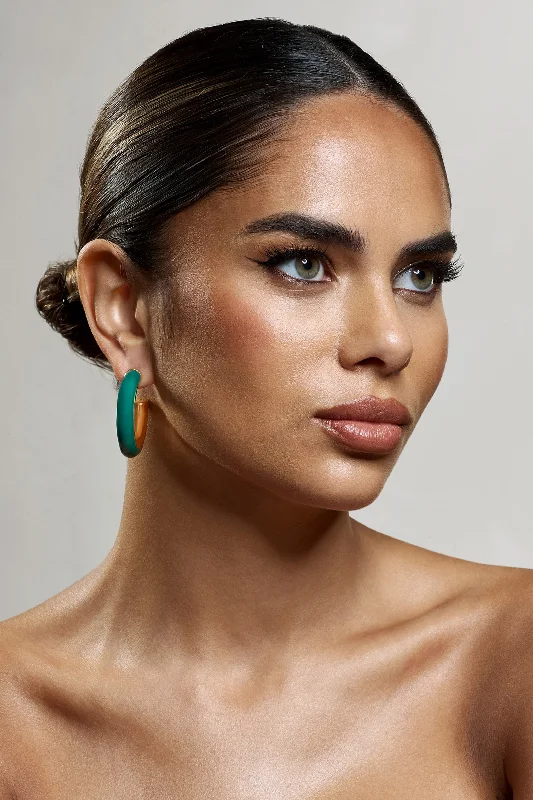 Lowest Prices Sigma | Green Chunky Hoop Earrings