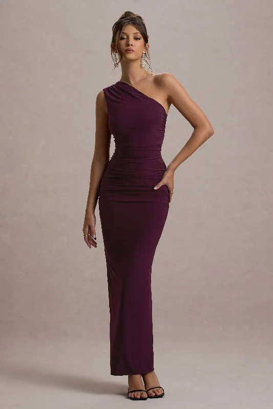 Super Bargain Dalarie | Port One-Shoulder Gathered Maxi Dress