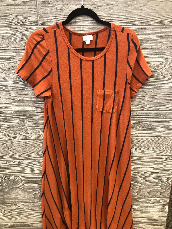 Season Finale Sale Dress Casual Midi By Lularoe In Orange, Size: Xs