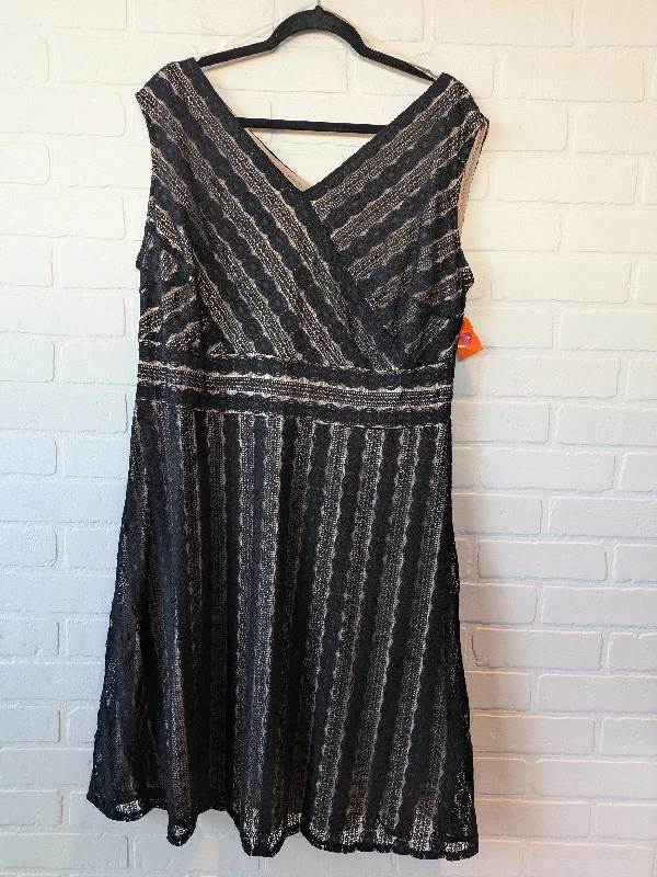 Act Fast Dress Party Short By Clothes Mentor In Black Tan, Size: 1x