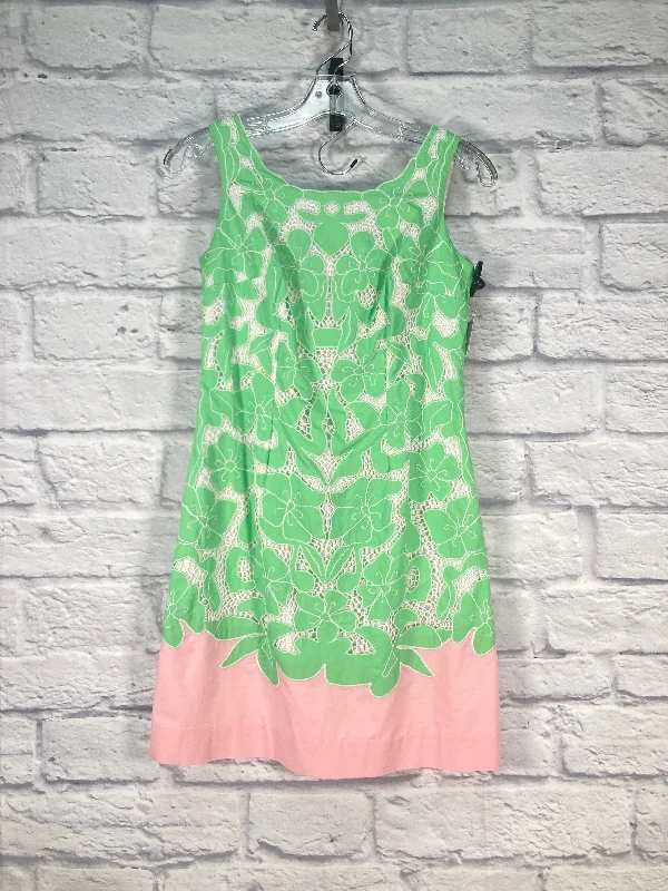 Final Sale Dress Casual Short By Lilly Pulitzer In Green & Pink, Size: Xxs