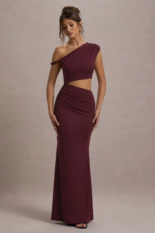 Limited Availability Thaliana | Port Cut-Out Open-Back Maxi Dress