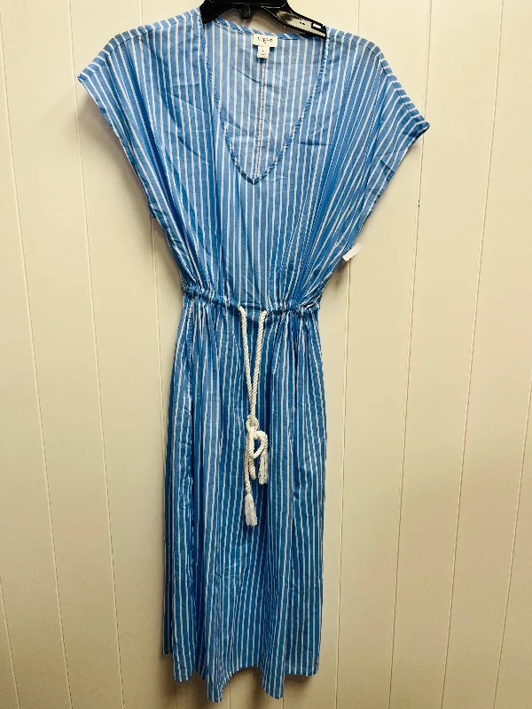 Price Reduction Dress Casual Midi By J. Crew In Blue & White, Size: S