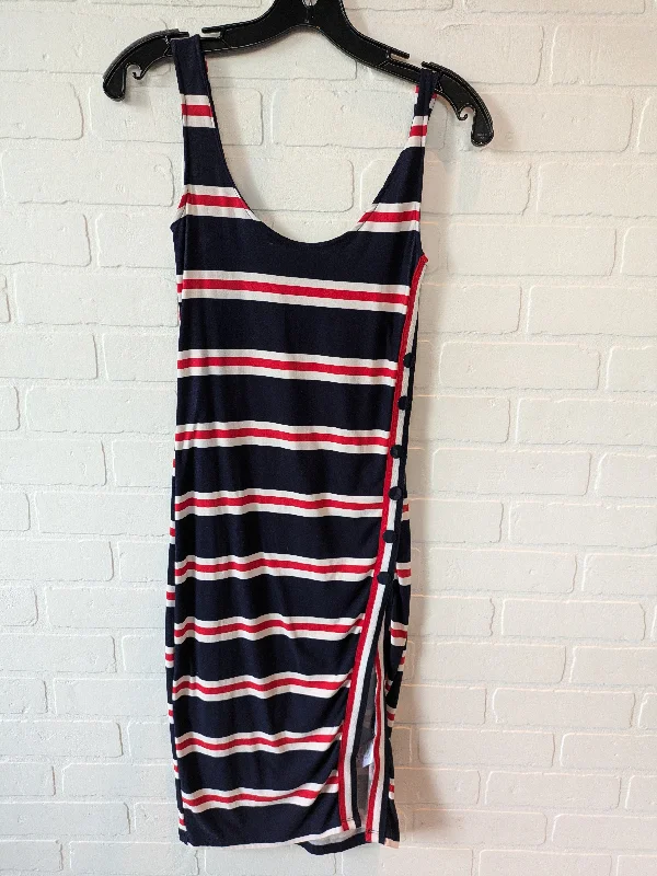 Limited Availability Dress Casual Midi By Rd Style In Blue Red & White, Size: S