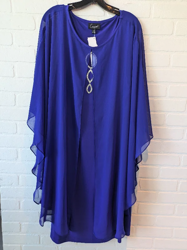 Price Break Dress Party Short By Connected Apparel In Blue, Size: 2x