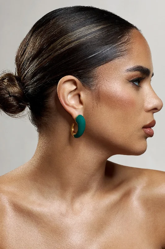 Price Meltdown Lavern | Green Chunky Hoop Earrings