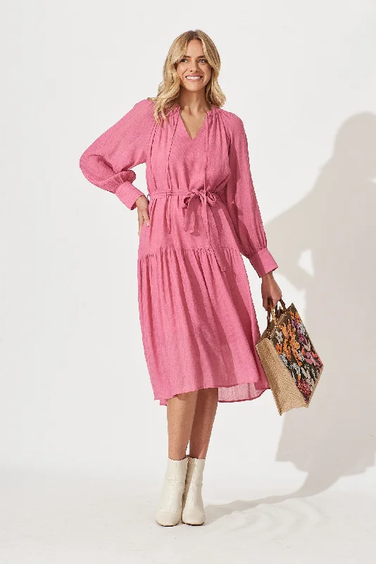 Epic Deals Ellora Midi Dress In Pink