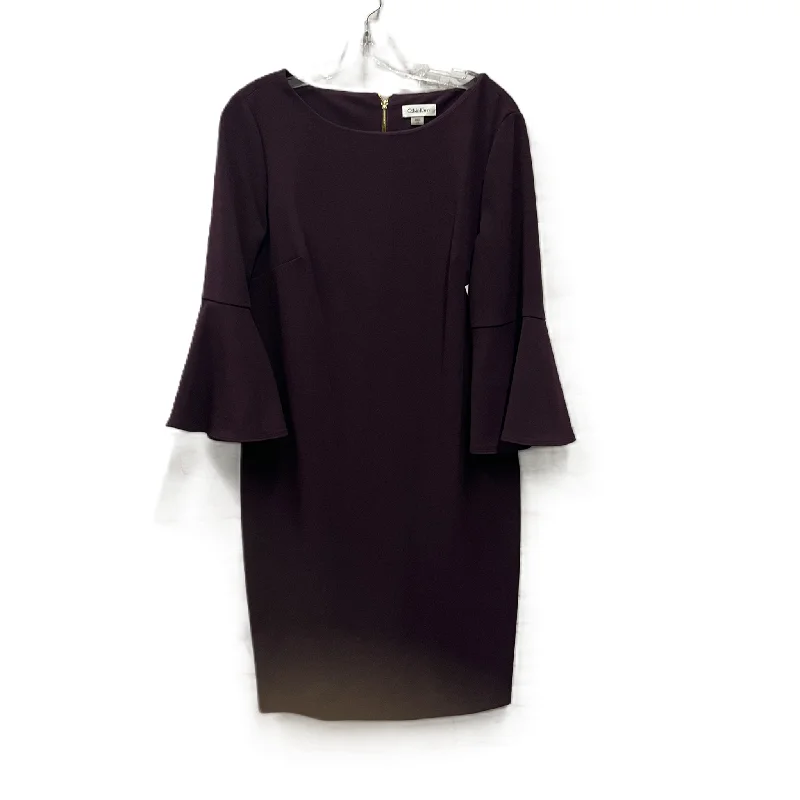Limited Stock Dress Casual Short By Calvin Klein In Purple, Size: L