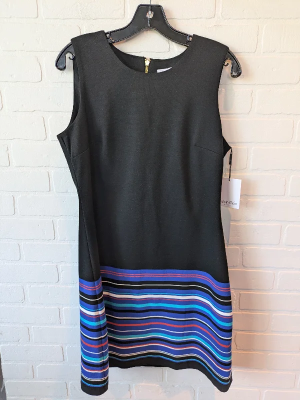 Price Buster Dress Work By Calvin Klein In Black & Blue, Size: M