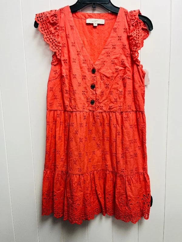 Exclusive Deal Dress Casual Short By Loft In Orange, Size: Xs