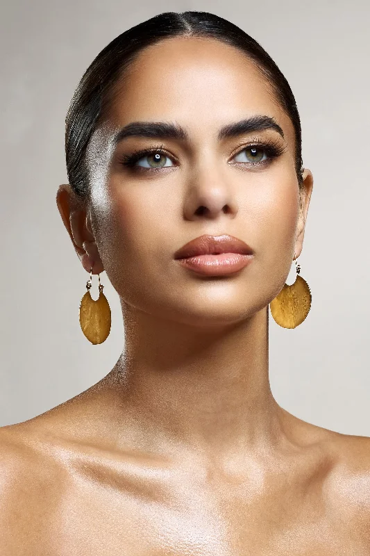 Amazing Deals Calista | Gold Textured Disc Earrings