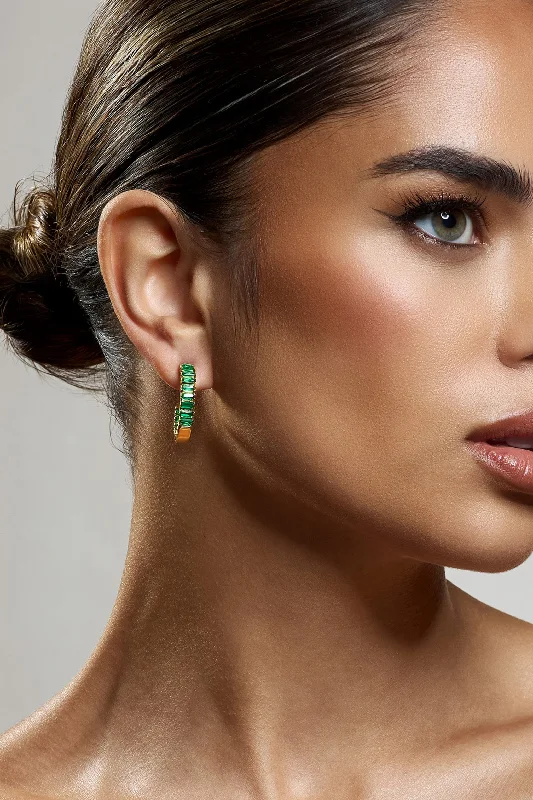 Price Buster Rylie | Emerald Hoop Earrings