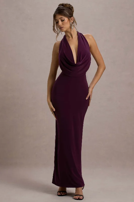 Hot Deal Edessa | Port Plunge-Neck Maxi Dress