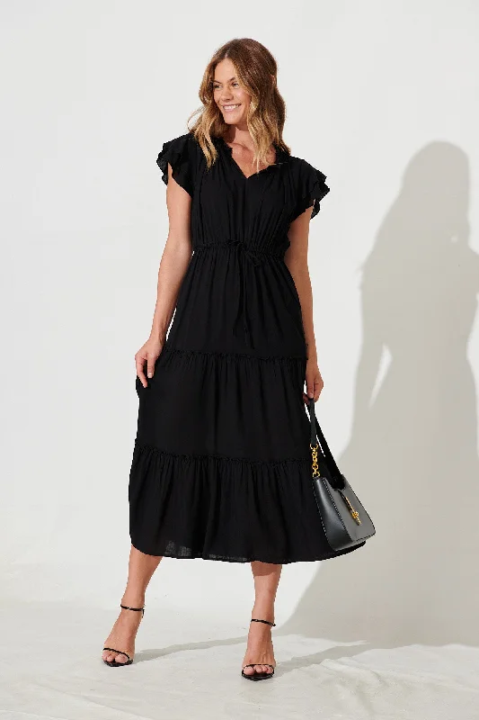 Special Buy Valentine Midi Dress In Black