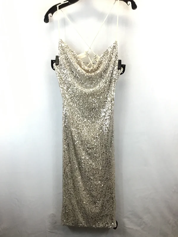 The Best Prices Dress Party Midi By Fashion Nova In Champagne, Size: Xl