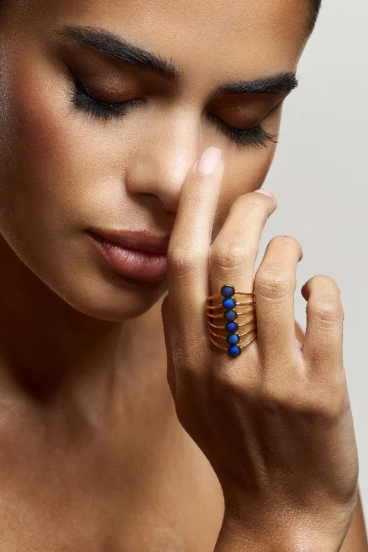 Sale Event Cerys | Blue Stacked Statement Ring