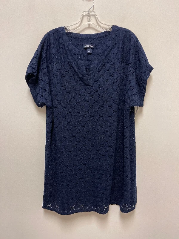Price Meltdown Dress Casual Short By Lands End In Navy, Size: Xl