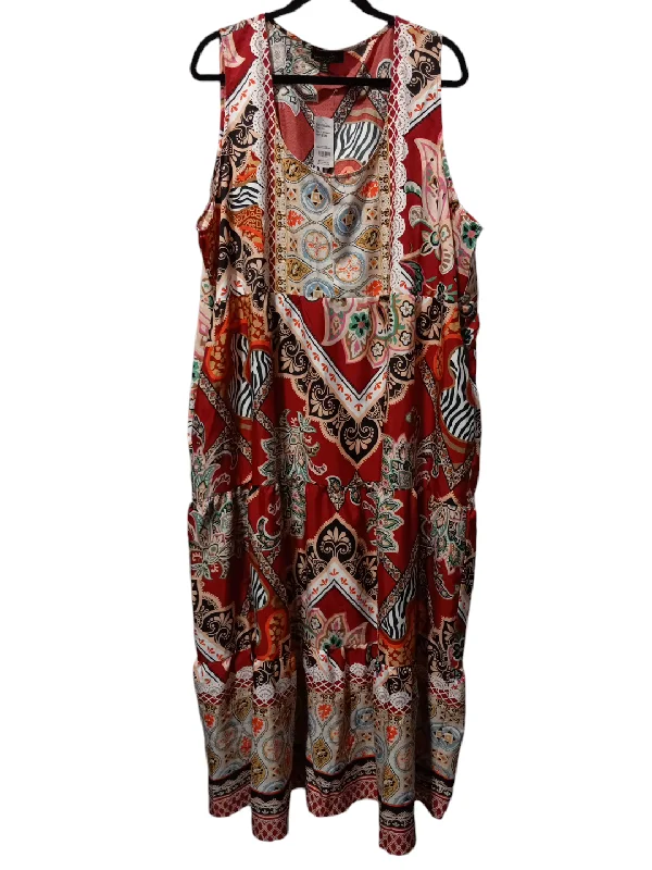 Stock Clearance Dress Casual Maxi By Suzanne Betro In Multi-colored, Size: 4x