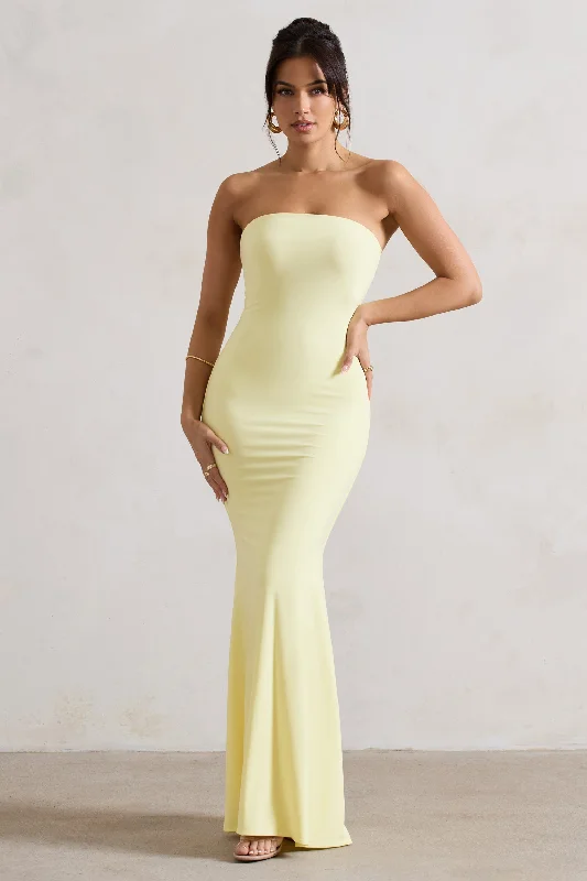 Discount Deals Ceremony | Lemon Bandeau  Maxi Dress