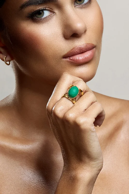 TIME-Limited Offer Caspian | Green Pendant Adjustable Ring