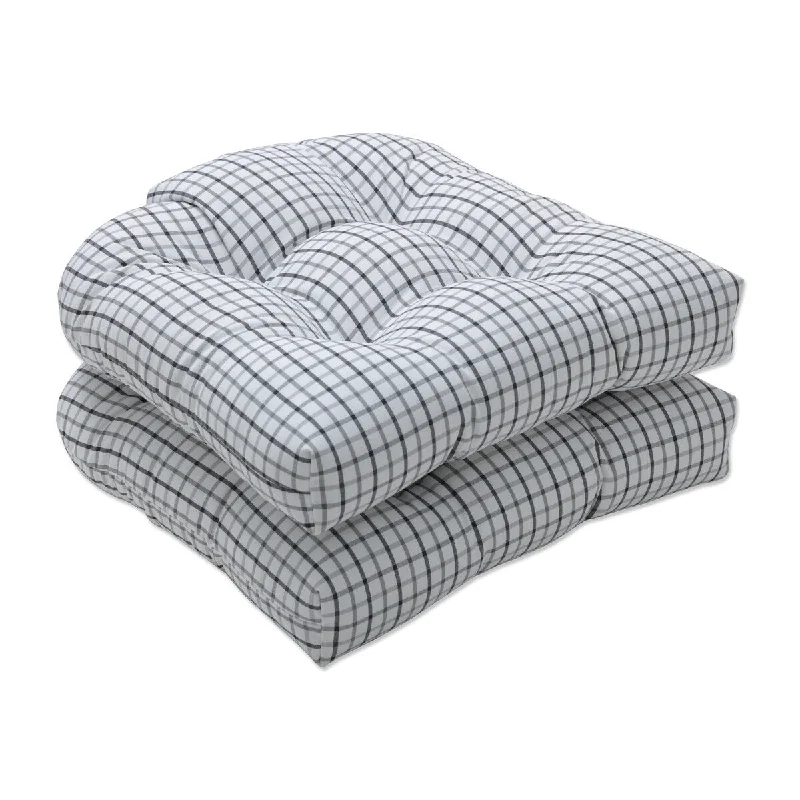 Limited Time Offer Pillow Perfect Outdoor Nash Pewter Wicker Seat Cushion (Set of 2) - 19 X 19 X 5 - 19 X 19 X 5
