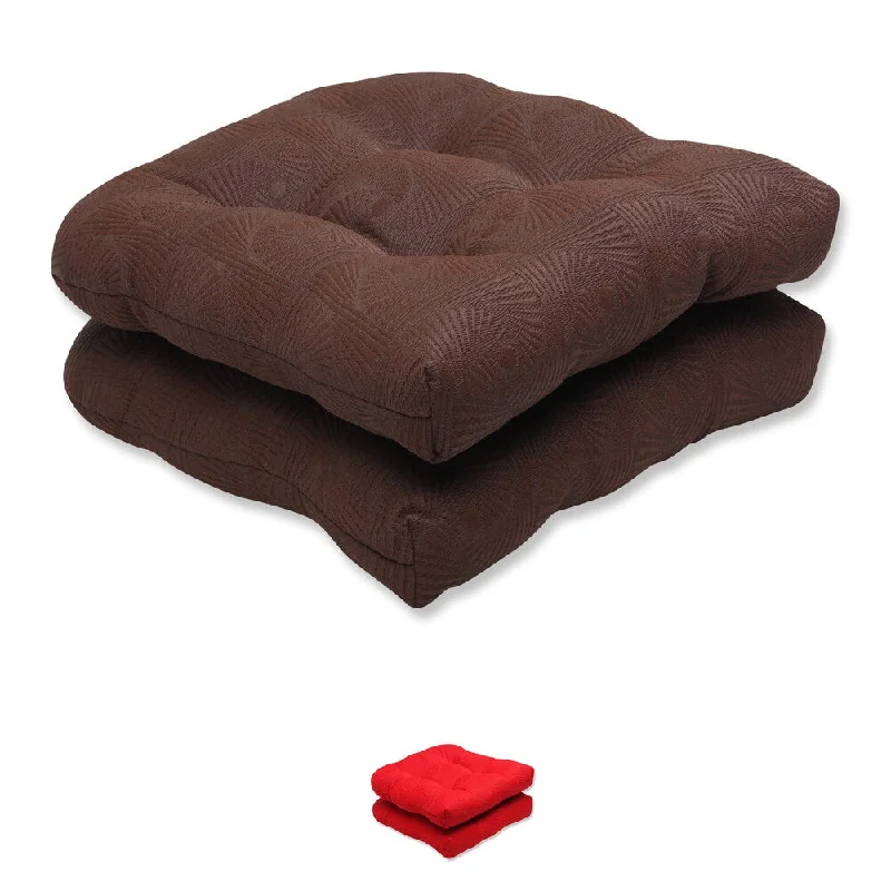 Price Buster Pillow Perfect Wicker Seat Cushion with Bella-Dura Mandeyia Fabric (Set of 2) - 19 x 19 x 5
