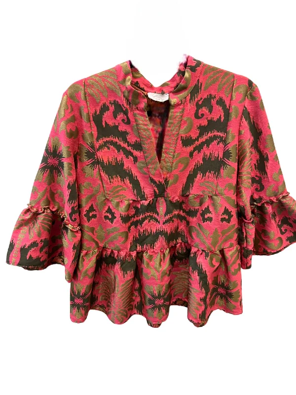 Great Deals 3/4 Sleeve Trumpet Sleeve Top In Salmon