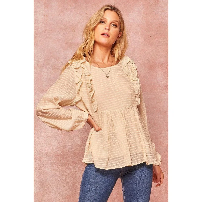 Blowout Deals A Semi-sheer Striped Woven Top