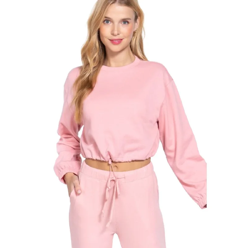 Weekend Deal Adjustable Waist French Terry Top