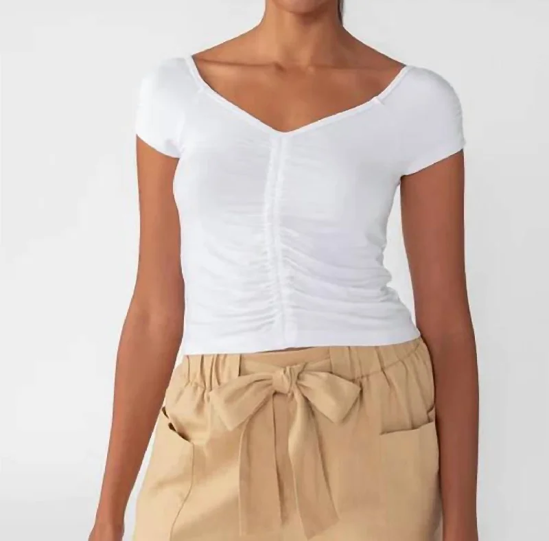 Price Reduction Adore Ruched Top In White