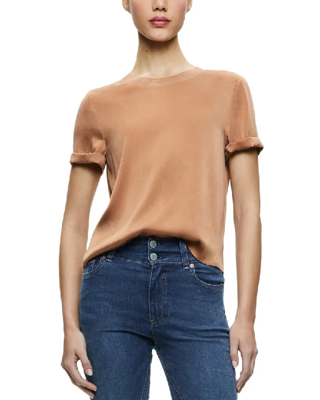 Lowest Price alice + olivia Braden Silk-Blend T-Shirt