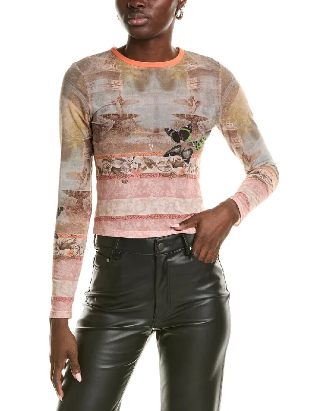 Price Drop alice + olivia Delaina Mesh Crop Top
