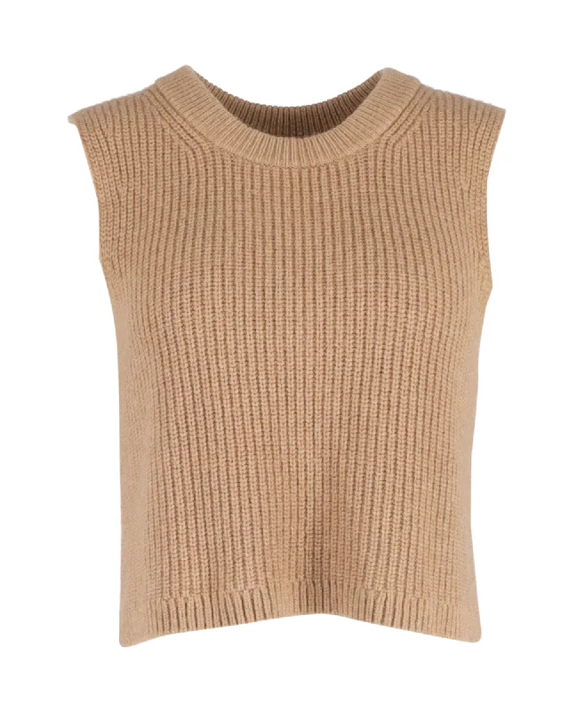 Weekend Special Altuzarra Sleeveless Knit Top in Brown Wool