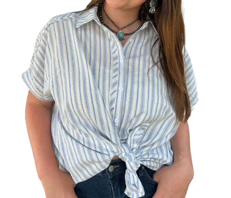 Buy Now Amber Top In Blue/white