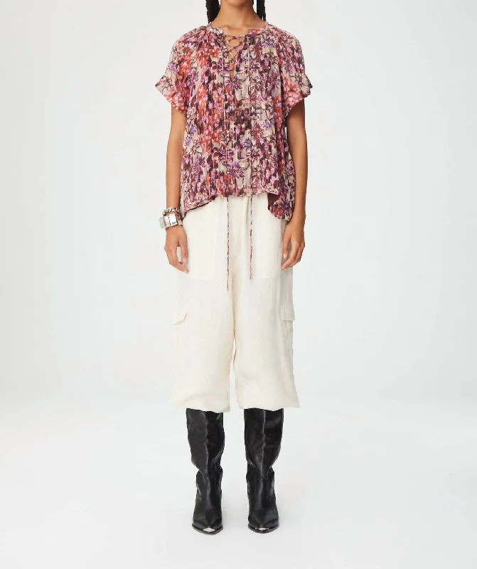 Today Only Areco Nara Top In Red And Purple