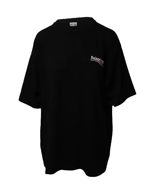 Daily Specials Balenciaga Oversized Political Statement Logo in Black Cotton