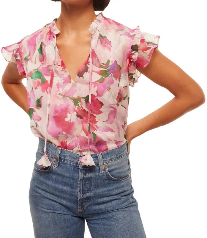 Exclusive Online Offer Basia Top In Garden Fuschia