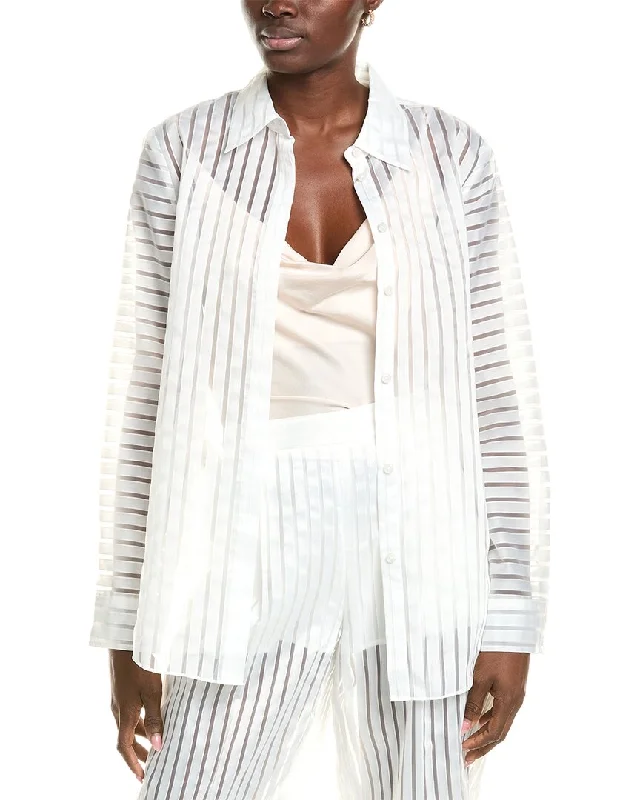 Warehouse Sale BCBGMAXAZRIA Sheer Stripe Shirt